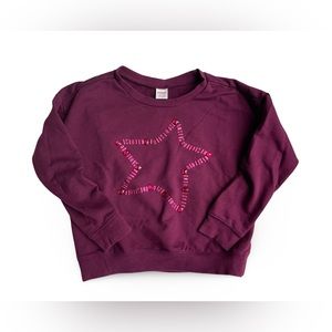 Gymboree Embellished Sweatshirt in Burgundy, Size M (7-8), Cotton Blend